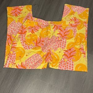 Vintage lilly pulitzer sunrise pina colada Pineapple capri pants Size 2 EUC